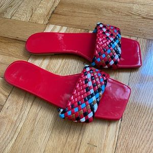 Summer open toe slides glossy size 41